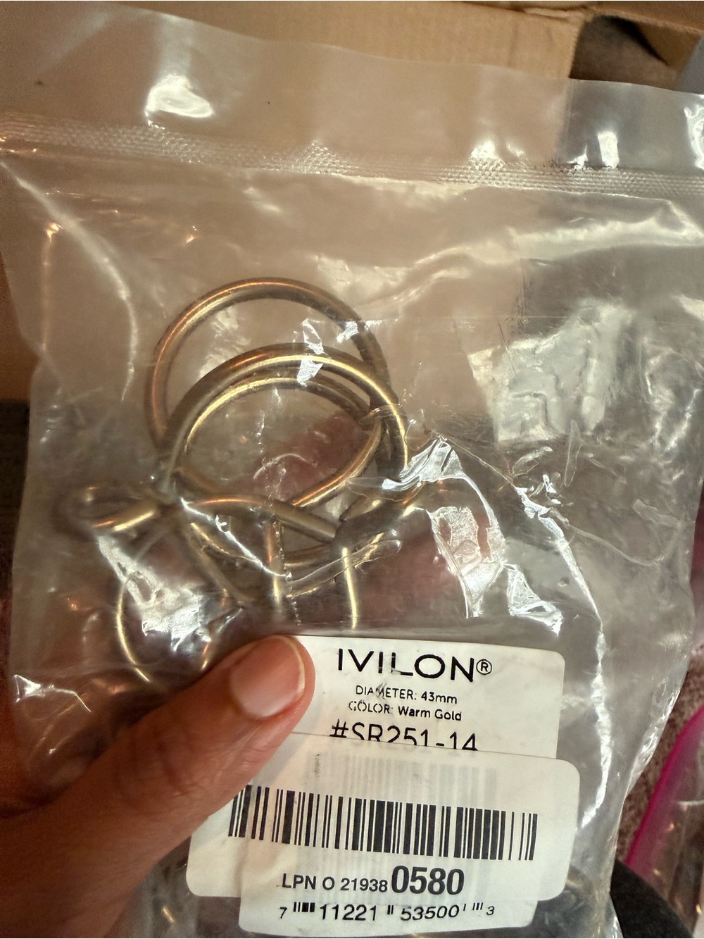Ivilon Drapery Eyelet Curtain Rings - 1.7" Ring for Curtain Hook Pins, Set of 8